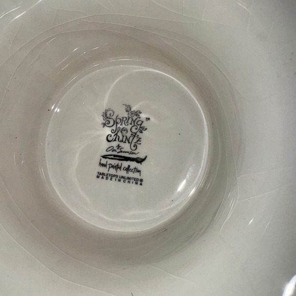 Don Swanson TableTops Unlimited Hand Painted Chintz Pedestal Fruit Bowl Vintsge - Picture 8 of 9